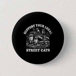 Macaron Rond 5 Cm Soutenez Vos Chats De Rue Raccoons Locaux