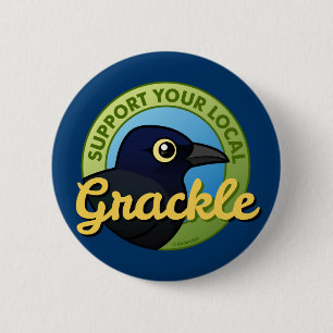 Macaron Rond 5 Cm Soutenez votre Grackle local