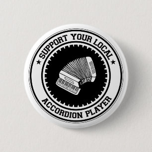 Macaron Rond 5 Cm Soutenez votre joueur local d'accordéon