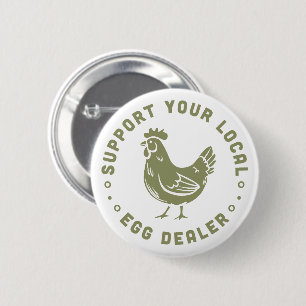 Macaron Rond 5 Cm Soutenez votre marchand d'oeufs local amusant amou