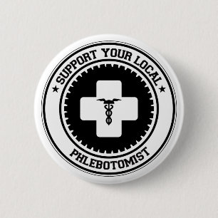 Macaron Rond 5 Cm Soutenez votre Phlebotomist local