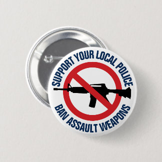 Macaron Rond 5 Cm Soutenez votre police locale - Interdisez les arme