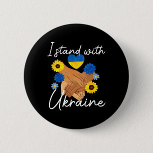 Macaron Rond 5 Cm Soutenir la paix et l'unité de l'Ukraine, espoir e