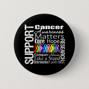 Macaron Rond 5 Cm Soutenir la sensibilisation à tous les cancers