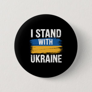 Macaron Rond 5 Cm Soutenir l'Ukraine Je suis avec l'Ukraine Drapeau