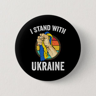 Macaron Rond 5 Cm Soutenir l'Ukraine Je suis avec l'Ukraine Rétro Uk