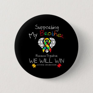 Macaron Rond 5 Cm Soutenir Mon Frère Inspirational Autisme