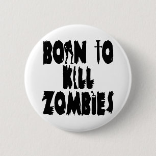 Macaron Rond 5 Cm Soutenu pour tuer des zombis