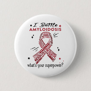 Macaron Rond 5 Cm Soutien Amyloidosis Guerriers Cadeaux