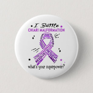 Macaron Rond 5 Cm Soutien Chiari Malformation Guerrier Cadeaux