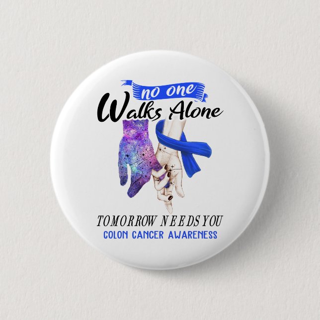 Macaron Rond 5 Cm Soutien Colon Cancer Sensibilisation Ribbon Cadeau (Devant)
