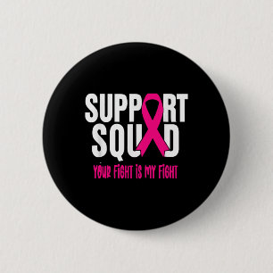 Macaron Rond 5 Cm Soutien du guerrier du cancer du sein Équipe du ca