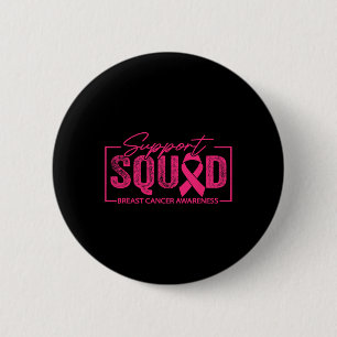 Macaron Rond 5 Cm Soutien du guerrier du cancer du sein Équipe du ca