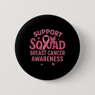 Macaron Rond 5 Cm Soutien du guerrier du cancer du sein Équipe du ca