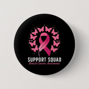 Macaron Rond 5 Cm Soutien du guerrier du cancer du sein Équipe du ca