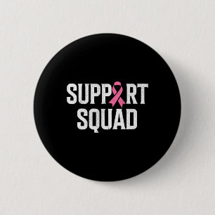 Macaron Rond 5 Cm Soutien du guerrier du cancer du sein Équipe du ca