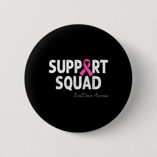 Macaron Rond 5 Cm Soutien du guerrier du cancer du sein Équipe du ca