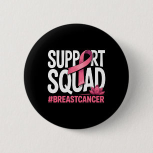 Macaron Rond 5 Cm Soutien du guerrier du cancer du sein Squad Pink R