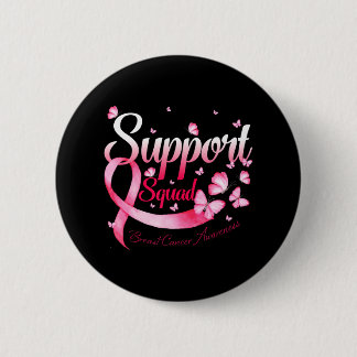 Macaron Rond 5 Cm Soutien du guerrier Équipe Papillon Cancer du sein