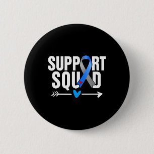 Macaron Rond 5 Cm Soutien Escadron Grey Blue Ribbon Sensibilisation