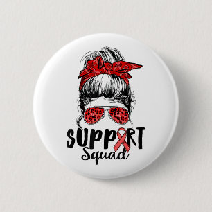 Macaron Rond 5 Cm Soutien Escadron Messy Bun Guerrier Maladie cardia