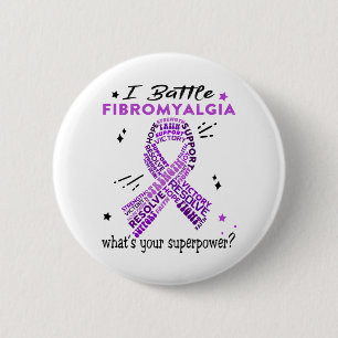 Macaron Rond 5 Cm Soutien Fibromyalgia Guerrier dons