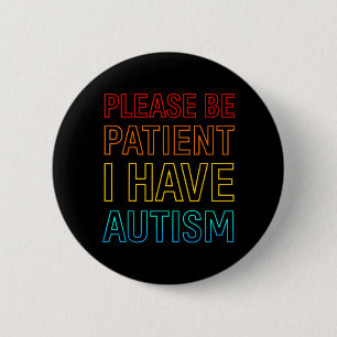Macaron Rond 5 Cm Soutien pour l'autisme de la patience pour les enf