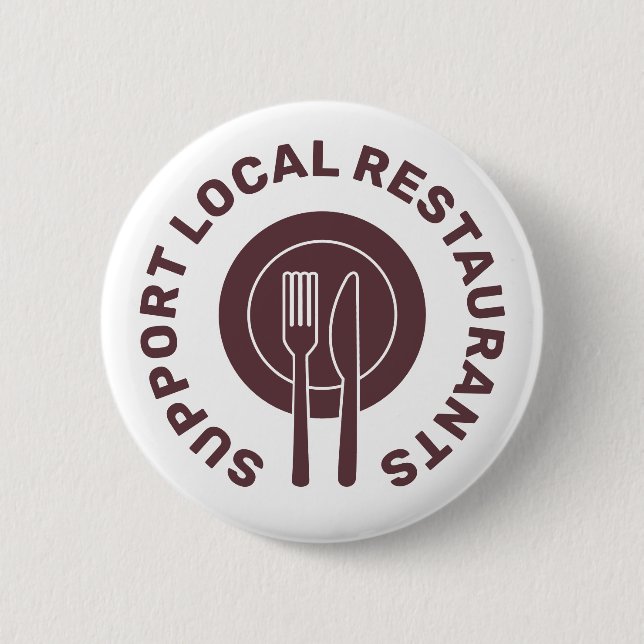Macaron Rond 5 Cm Soutien Restaurants locaux (Devant)