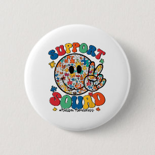 Macaron Rond 5 Cm Soutien Sensibilisation sur l'autisme Smile Face B
