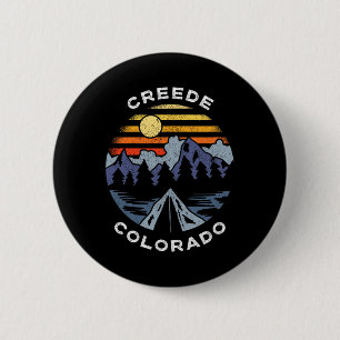 Macaron Rond 5 Cm Souvenir de camping vacances Creede Colorado Mount