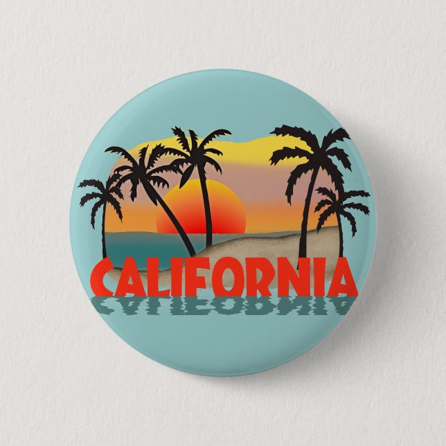 Macaron Rond 5 Cm Souvenir de la Californie (Devant)