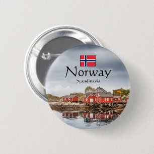 Macaron Rond 5 Cm Souvenir de Norvège