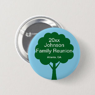Macaron Rond 5 Cm Souvenir de réunion de famille avec nom, arbre et