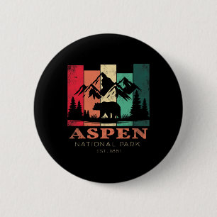 Macaron Rond 5 Cm Souvenir Rétro Vintage Aspen Colorado Enfants Rand