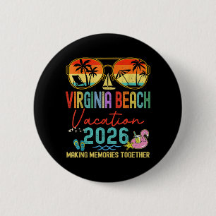 Macaron Rond 5 Cm Souvenirs de vacances rétro à Virginia Beach 2026