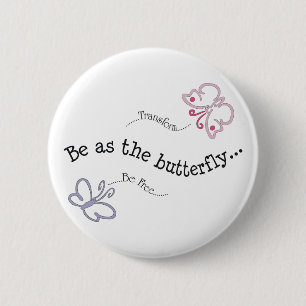 Macaron Rond 5 Cm Soyez comme bouton de papillon