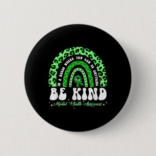 Macaron Rond 5 Cm Soyez comme le ruban vert Leopard Rainbow santé me