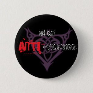 Macaron Rond 5 Cm Soyez mon Pin d'Anti-Valentine