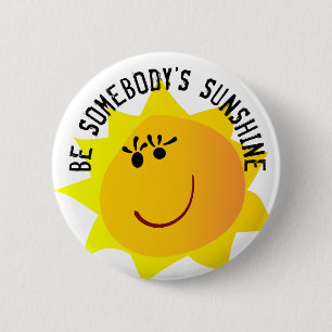 Macaron Rond 5 Cm Soyez quelqu'un bouton de soleil