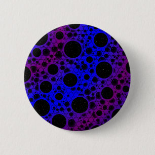 Macaron Rond 5 Cm Space Bubble Spots - Bleu/Violet