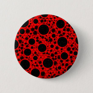 Macaron Rond 5 Cm Space Bubble Spots - Rouge