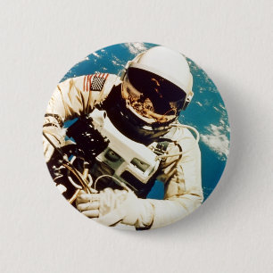 Macaron Rond 5 Cm Spacewalk d'astronaute