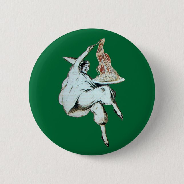 Macaron Rond 5 Cm SPAGHETTI PARTY ITALIAN KITCHEN, RESTAURANT rouge (Devant)