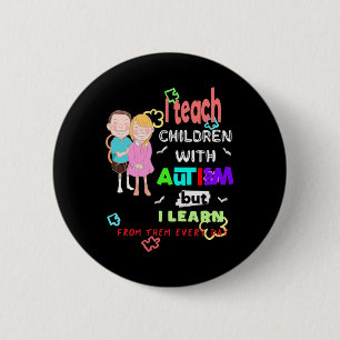 Macaron Rond 5 Cm Spécial Ed SPED Professeur Enseigner Cool Autisme 