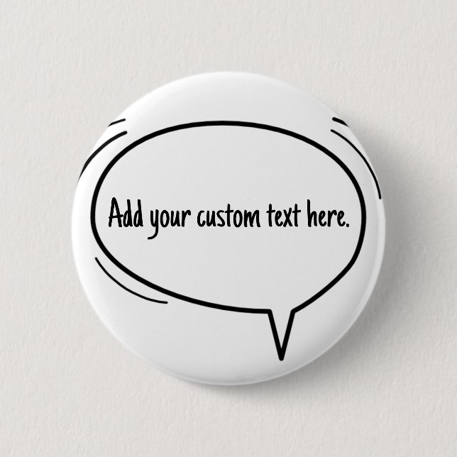 Macaron Rond 5 Cm Speech Bubble - ajoutez votre propre texte ! (Devant)