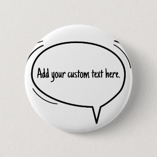 Macaron Rond 5 Cm Speech Bubble - ajoutez votre propre texte !