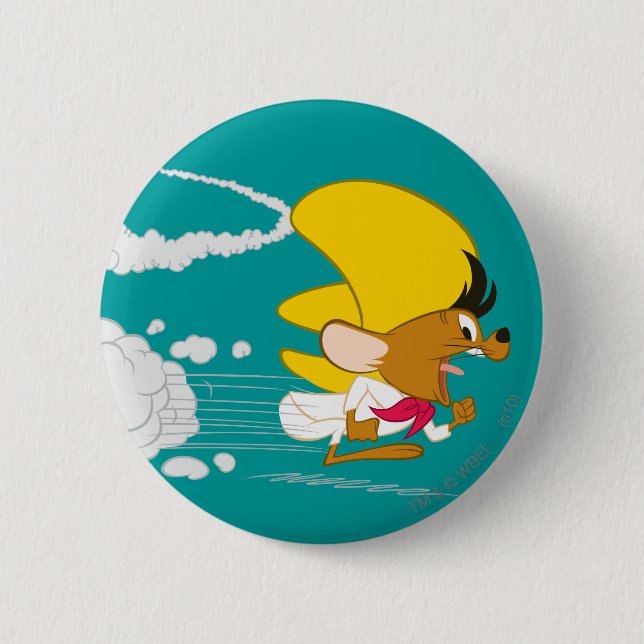 Macaron Rond 5 Cm SPEEDY GONZALES™ s'exécute en couleur (Devant)