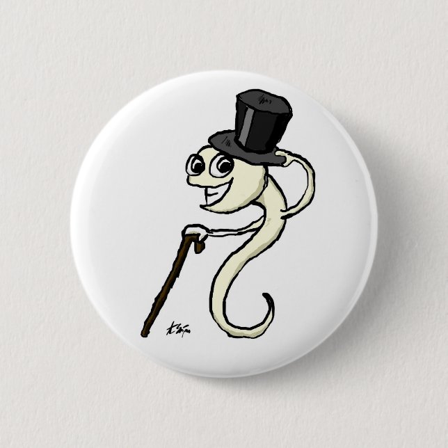 Macaron Rond 5 Cm Sperme dans un bouton de casquette supérieur (Devant)