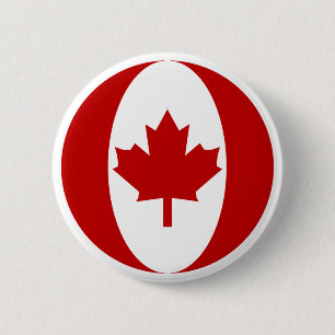 Macaron Rond 5 Cm Sphère du drapeau canadien