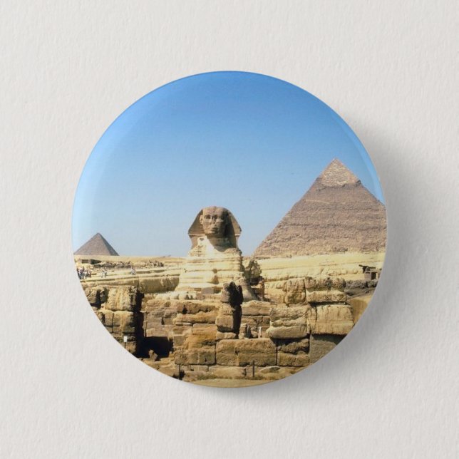 Macaron Rond 5 Cm Sphinx et pyramide (Devant)